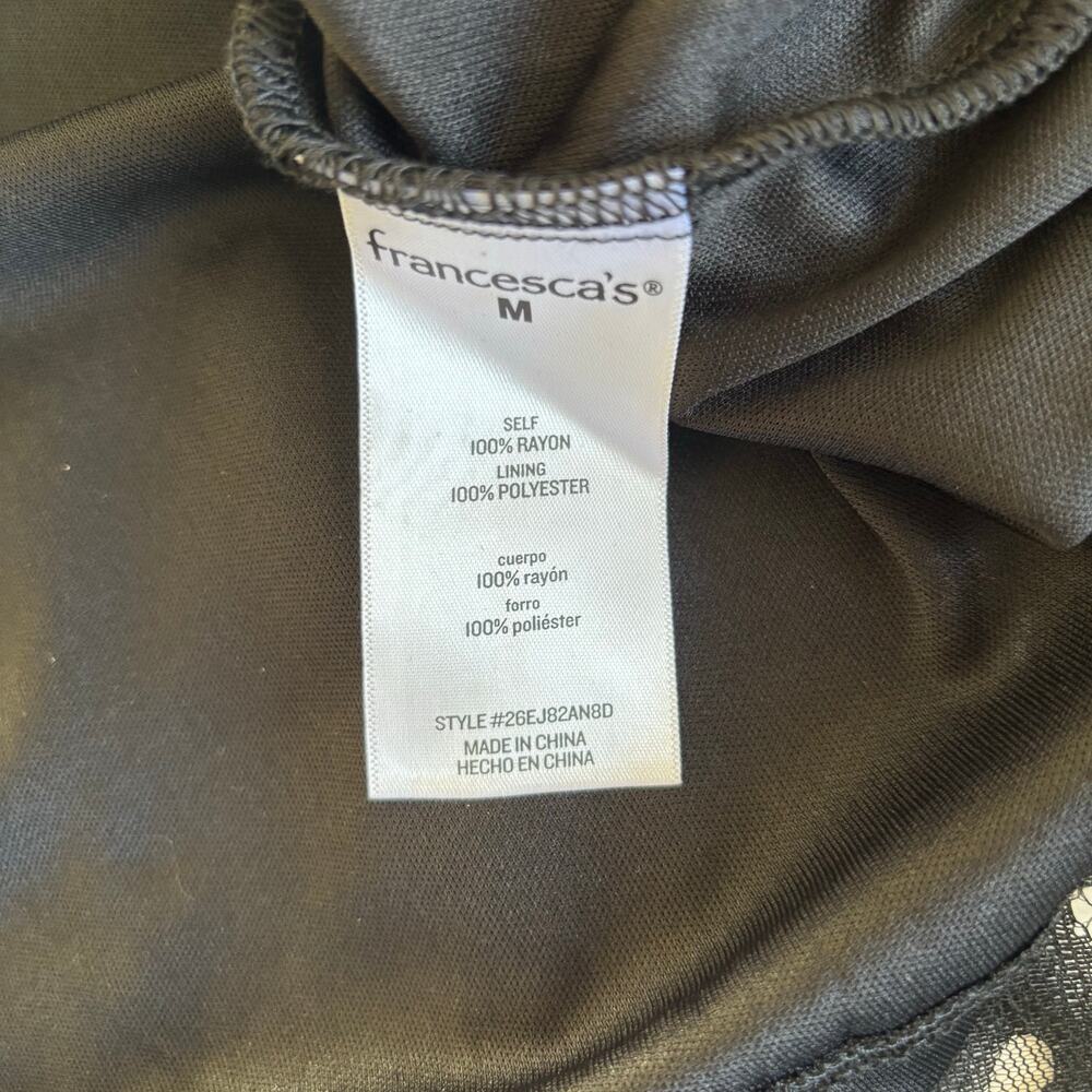 Francesca’s MiAmi Sandra Romantic Black Lace Tulle Midi Dress Women’s Medium NWT - Picture 8 of 8